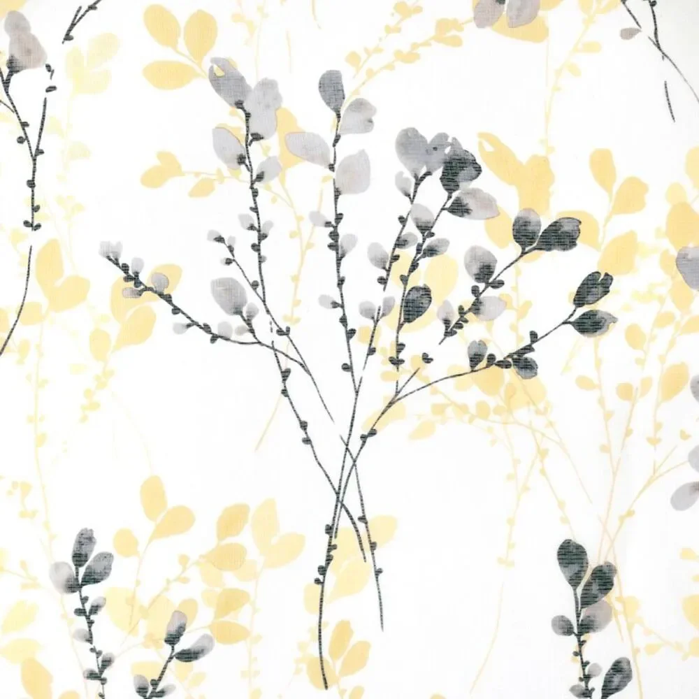 Achim Home Furnishing Misty Maize Floral Petal Vines Window Curtain Panels : 52